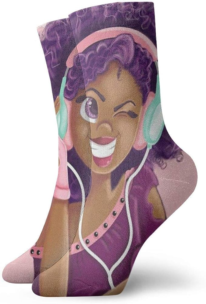 Unisex Crew Socks African Black Girls Hairstyle Athletic Casual Sock
