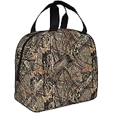 VOOHDDY Camo Hunting Camouflage Forest Insulated Lunch Bag For Women Men Reusable Lunch Box Container Waterproof Portable Cooler Thermal Tote Bag For Work Office Picnic Beach Travel