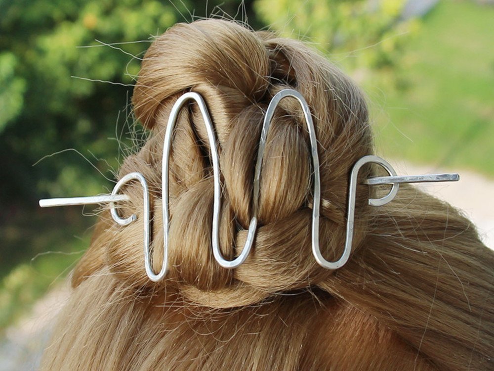 Silver W shape Hair Jewelry Hair Clip Hair Barrette Stick