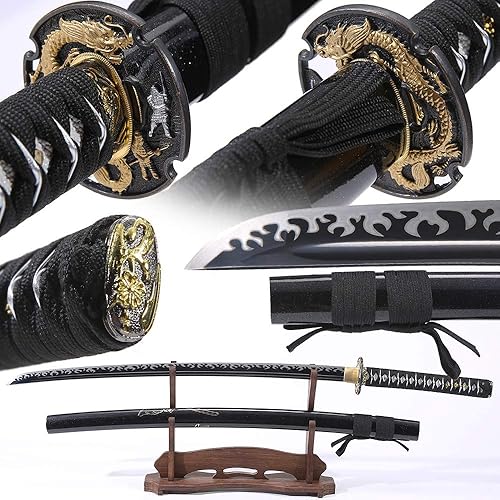 Real Sharp Katana Sword – Full Tang High Carbon Steel Blade, Handmade Japanese Samurai Sword For Collectors & Martial Arts