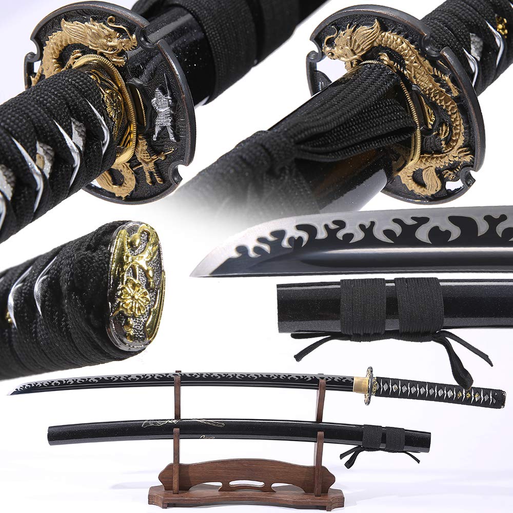 Real Sharp Katana Sword – Full Tang High Carbon Steel Blade, Handmade Japanese Samurai Sword For Collectors & Martial Arts