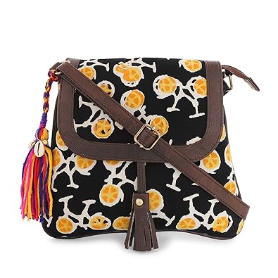 Vivinkaa Black cycle print casual slingbag for women