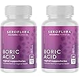 Seroflora Boric Acid Vaginal Suppositories 600 mg - Boric Acid Pills for Women - Intimate Health pH Balance - Supports Vaginal Odor Control (28ct, 2bottles)