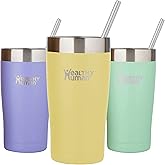 Healthy Human Stainless Steel Tumbler with Straw & Lid, Splash Proof Insulated Travel Cup, Coffee Tumblers, Water Cups for Kids & Adults, Picnic, Camping, Hiking, Outdoor, 20 oz, Limoncello