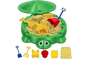 ESTAIRKAS Mini Turtle Sandbox Zen Garden for Desk, Desktop Sandbox on The Go Stress Relief, Mini Desk Zen Sand Garden Kit with Lid, Funny Coworker Birthday White Elephant Idea