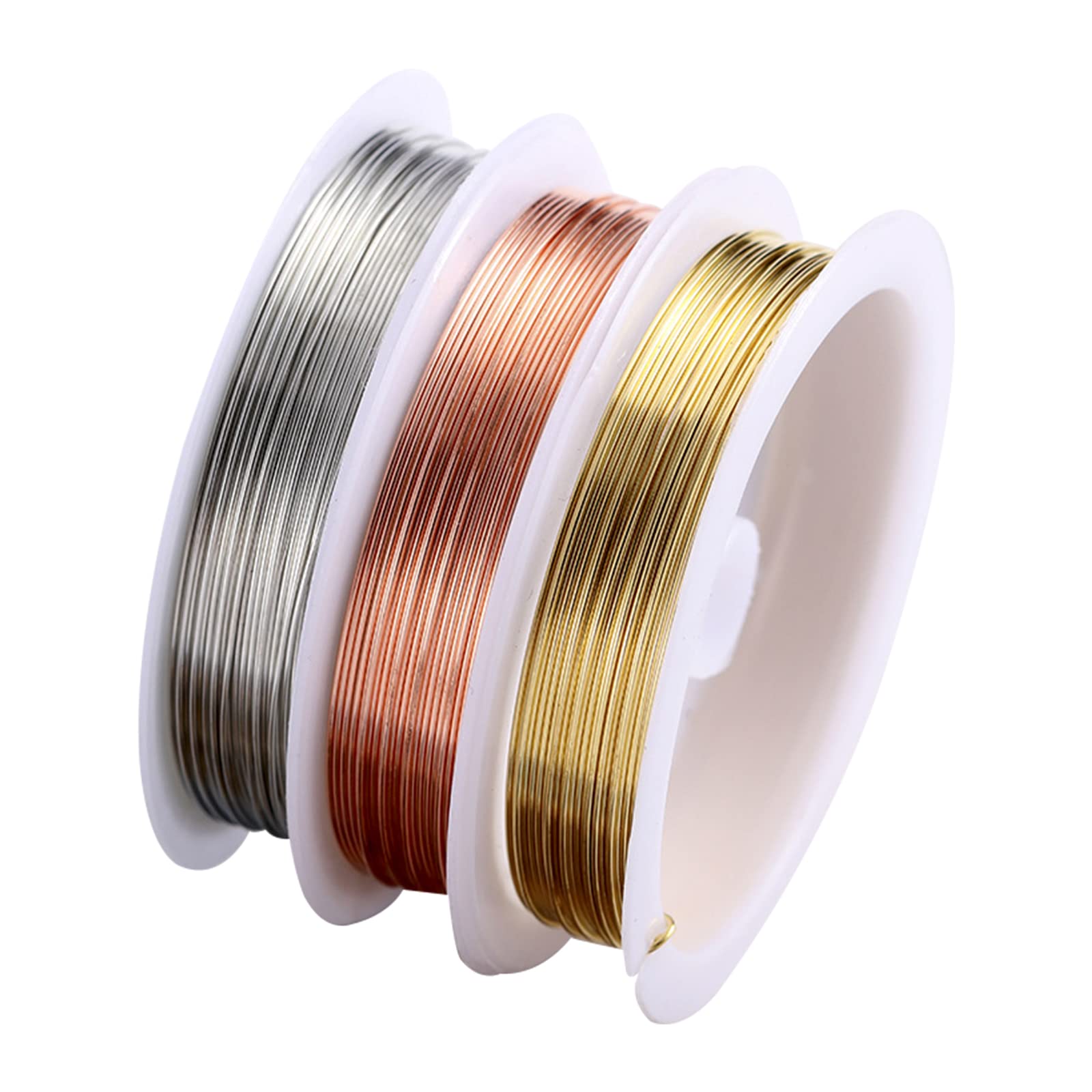 Redamancy Craft Wire, 3 Roll 0.3 mm Copper Wire for Jewellery Making, 15 m/Roll, Jewellery Wire, Copper Wire for DIY Artistic Floral Crafts, Modelling Making and Crafts, Jewellery Making Supplies