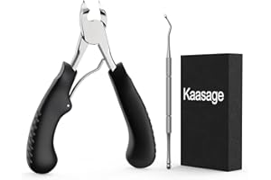 KAASAGE Nail Clippers for Thick & Ingrown Toenails - Sharp Curved Blade & Non-Slip Handle -Toenail Clippers for Men, Women, and Seniors - Professional Heavy-Duty Pedicure Tool Gift