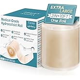 Yarster Hydrocolloid Roll for Wound Care, Extra Large Self-Adhesive Hydrocolloid Bandages, Cut-to-Size Patch, Ultra Absorbent & Waterproof, First Aid Kit Essential (2in*10ft)
