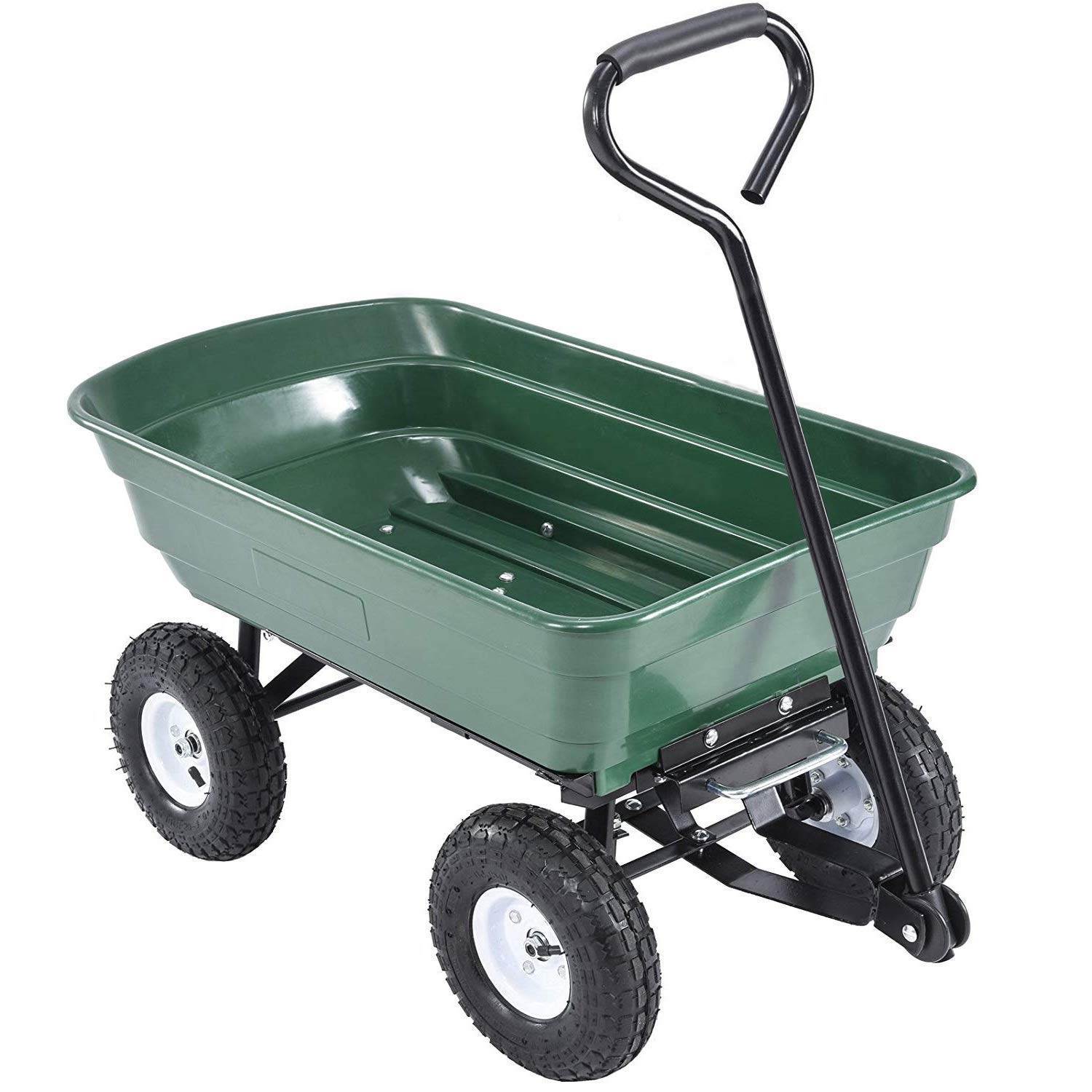mecor Dump Garden Cart with Heavy Duty Poly Garden Utility Yard Wagon with Wheels,Flat Free Tires 660lbs Multifunctional Pulling Wagon (Green)