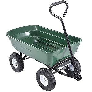 mecor Dump Garden Cart with Heavy Duty Poly Garden Utility Yard Wagon with Wheels,Flat Free Tires 660lbs Multifunctional Pulling Wagon (Green)