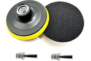 Pro-Graad 2 Pack 4" Hook and Loop Backing Pads Foam Backer Pad with 5/8”-11 – 4 inch Backup Pads for use with Angle Grinder or Drill Sanding Polishing Discs – Includes 2pcs 0.30” (8mm) Shank Adapters