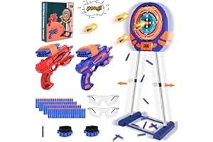 FIBEVON Shooting Moving Target for Nerf w/Toy Guns and Foam Darts, 2023 Released Digital Shooting Game with Touch Screen Practice Target, Electronic Scoring Targets for Nerf Gun for Kids Aged 6-13 Boys, Girls