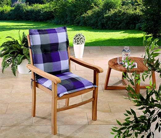 Schwar Textilien Gartenstuhlauflagen Sitzauflagen Auflagen für Niedriglehner Lila Grau UVP 19,95