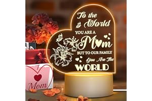 Linkax Mom Gifts for Mothers Day from Daughter, Gifts for Mom- Engraved Night Light, Mom Birthday Gifts from Daughter Son Kids, Thanksgiving Xmas Easter Gifts for Wife Mother Mama Mommy