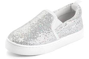 K KomForme Toddler Sneakers for Girls Boys Slip On Canvas Walking Shoes