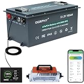 OGRPHY 48V Lithium Golf Cart Battery, 200A BMS(1000A Peak Current), with Touch Monitor &amp; Mobile APP, 4000+ Cycles 48V Lithium Battery with 18A Charger, Perfect for Golf Carts, Solar(105AH)