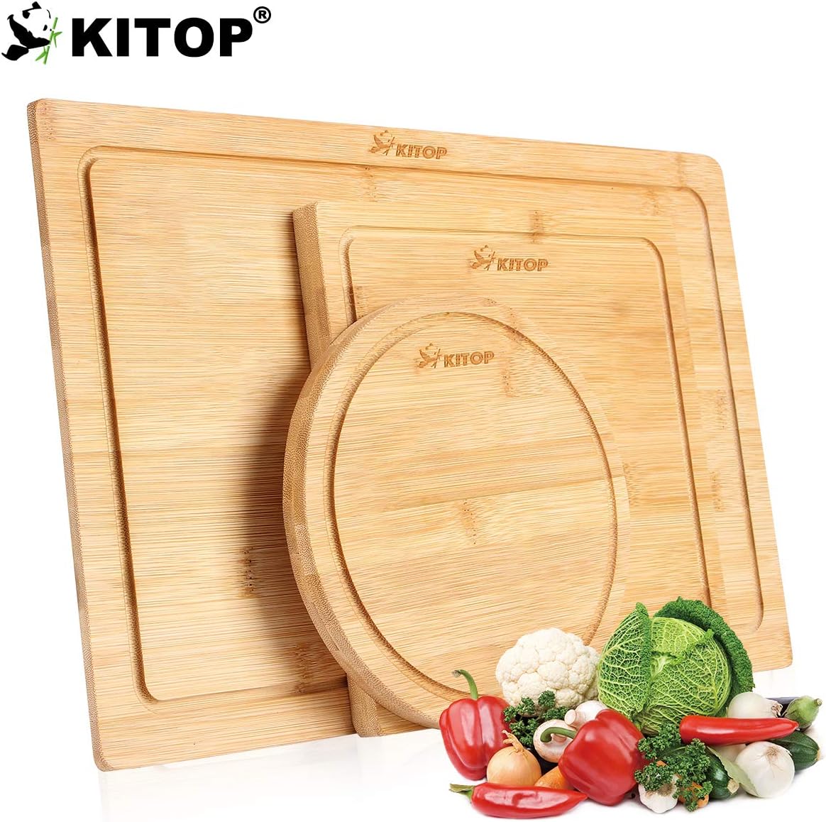 Bamboo Cutting Board Set of 3 (Large+) (Large)