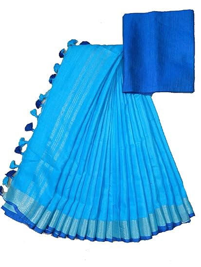 Women's Silk Saree with Blouse Piece (SG01GF29, Blue)