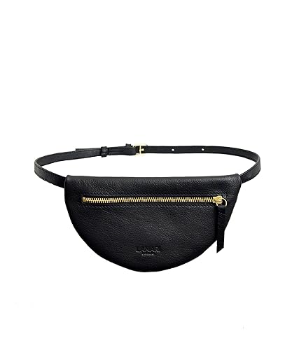 LAMARI BERLIN, Leder Bauchtasche, Brusttasche, schwarze Brusttasche, Hüfttasche, schwarze Ledertasche, MOON Bag, Gürteltasche