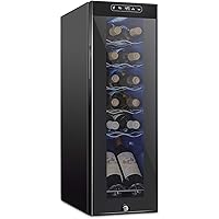 Schmecke 12 Bottle Compressor Wine Cooler Refrigerator w/Lock | Large Freestanding Wine Cellar | 41f-64f Digital…
