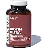 Offernova Biotin Ultra - Vitaminas para el Cabello con Biotina - Pastillas para Crecimiento del Pelo y Barba | Fortalece el Pelo Piel y Unas - 120 Tabletas