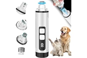 BEIDUONA Dog Nail Trimmers Ultra Quiet Electric Pet Dog Nail Clippers Cat Nail Clipper with Led Lights Nail Grinder High Speed Nail File Electric Clippers for Grooming Small, Medium,Large Dogs and Cats (white)
