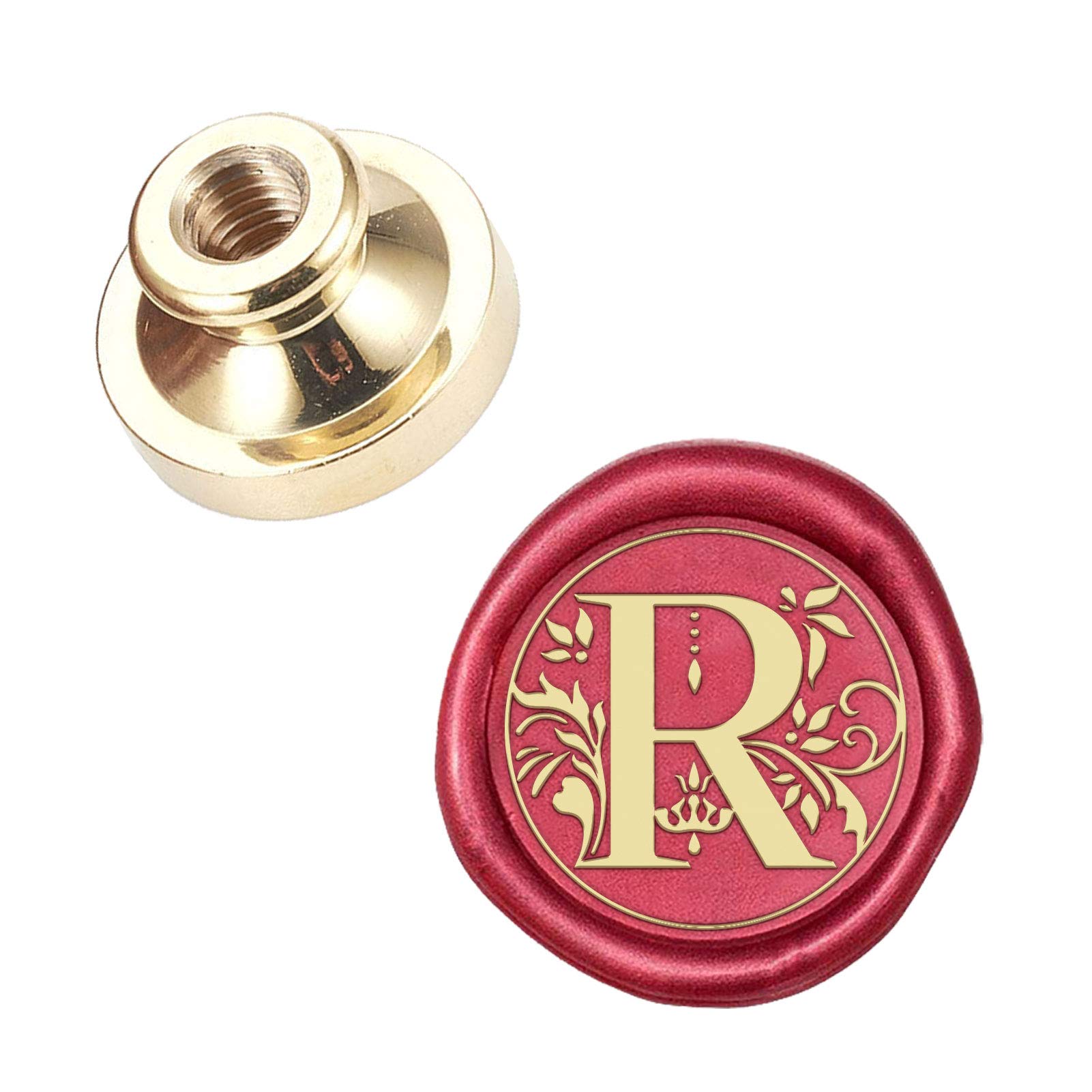 CRASPIRE Wax Seal Stamp Head Letter R Removable Sealing Brass Stamp Head for Creative Gift Envelopes Invitations Cards Decoration