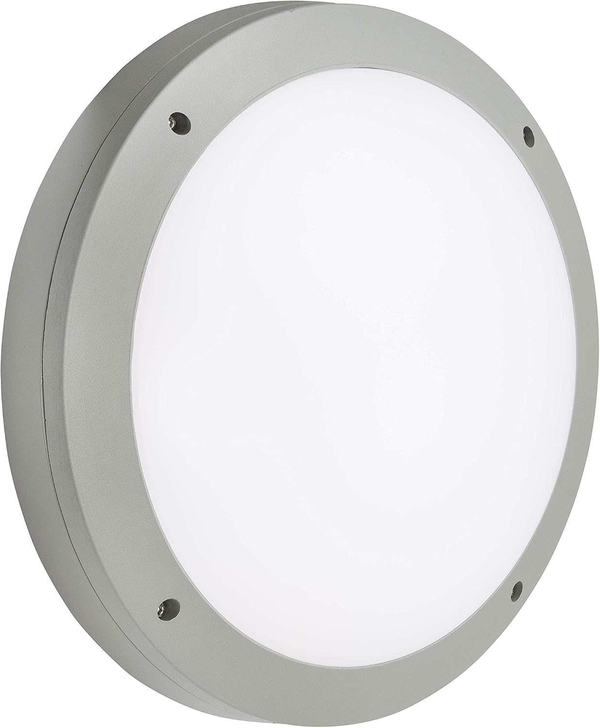 Knightsbridge Anti-Vandal Bulkhead, Die Cast Aluminium, Grey