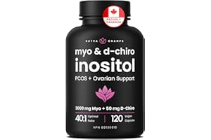 Inositol Supplement for Women | Myo & D-Chiro Inositol 2000 mg + 50 mg, Ideal 40:1 Ratio | Hormone Balance Support | PCOS Sup