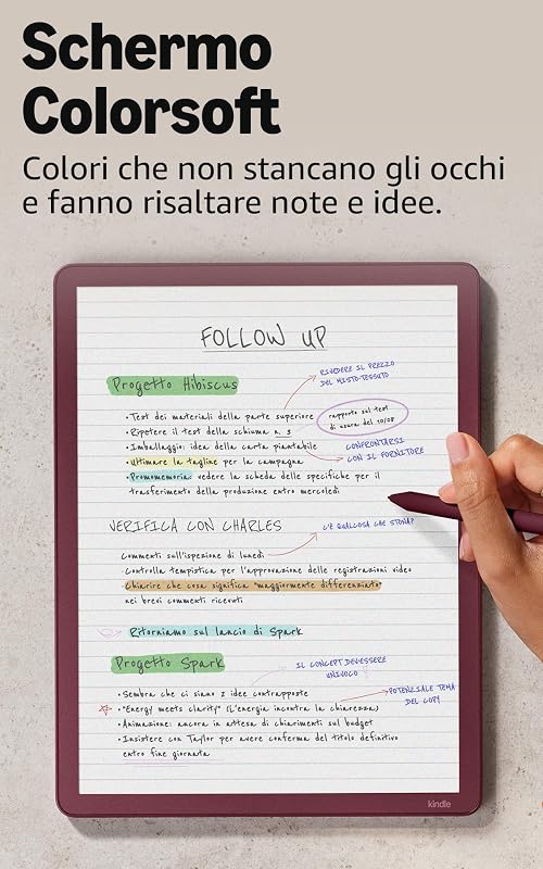 Kindle Scribe Colorsoft 32 GB (ultimo modello) — Schermo a colori da 11’’, effetto carta, luce frontale — Sottile, leggero, potente — Scrivi nel taccuino, nei documenti e nei libri - Grafite