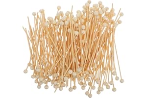 SILENRADAWN 200pcs 6-inch Wooden Ball End Sticks for Lollipops Candy Bar Cake Pops Swizzle Stirrer Sticks