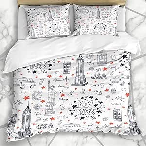 Conjuntos de funda nórdica Ciudad de Nueva York Patrón de símbolo