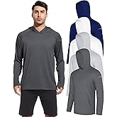CL convallaria 4 Pack Men's Sun Hoodie UPF 50+ Long Sleeve Fishing Shits UV Protection Hiking Top Rash Guard Lightweight