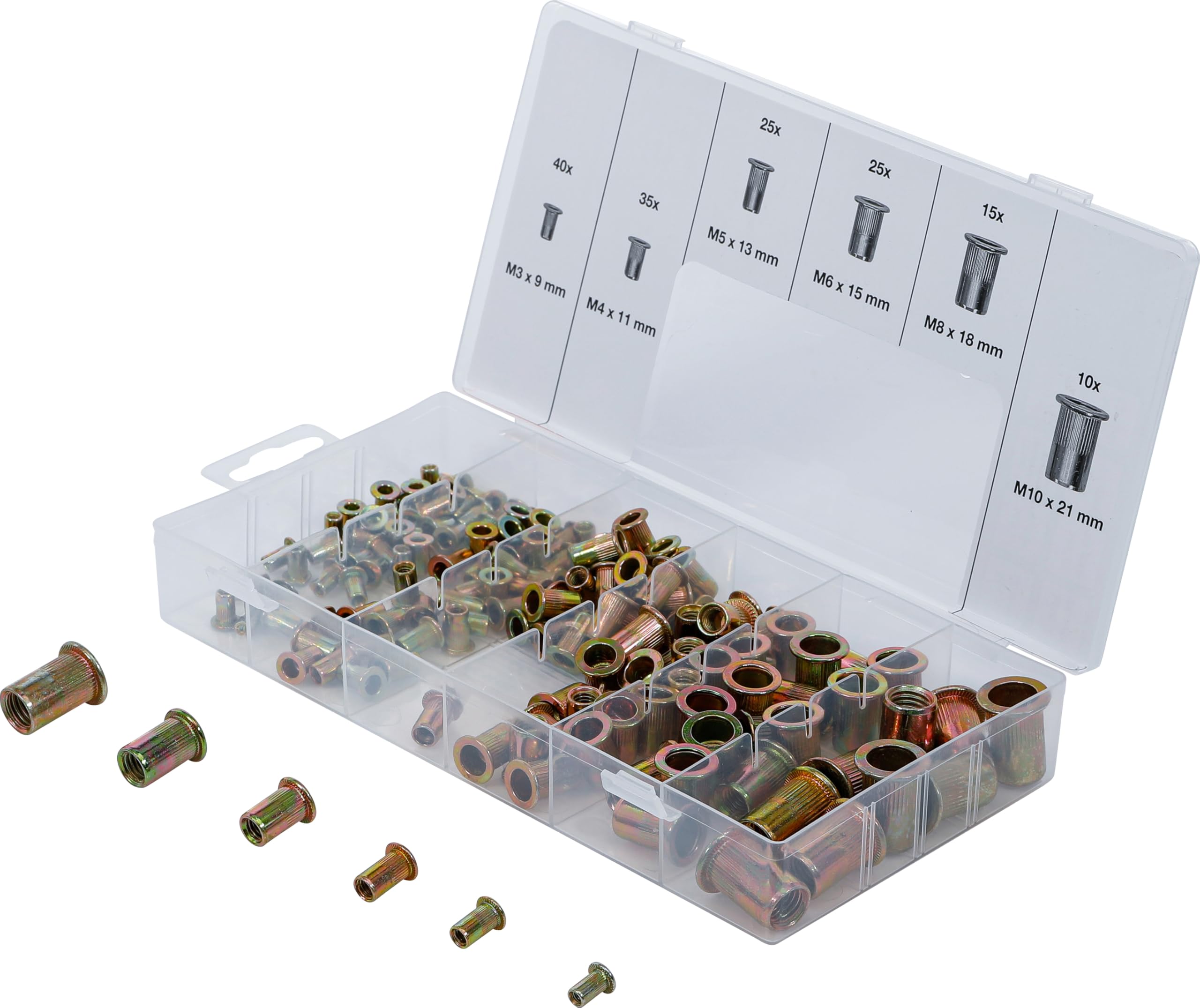 BGS 14126 | Rivet Nuts Assortment | Galvanized Steel | 150 pcs.