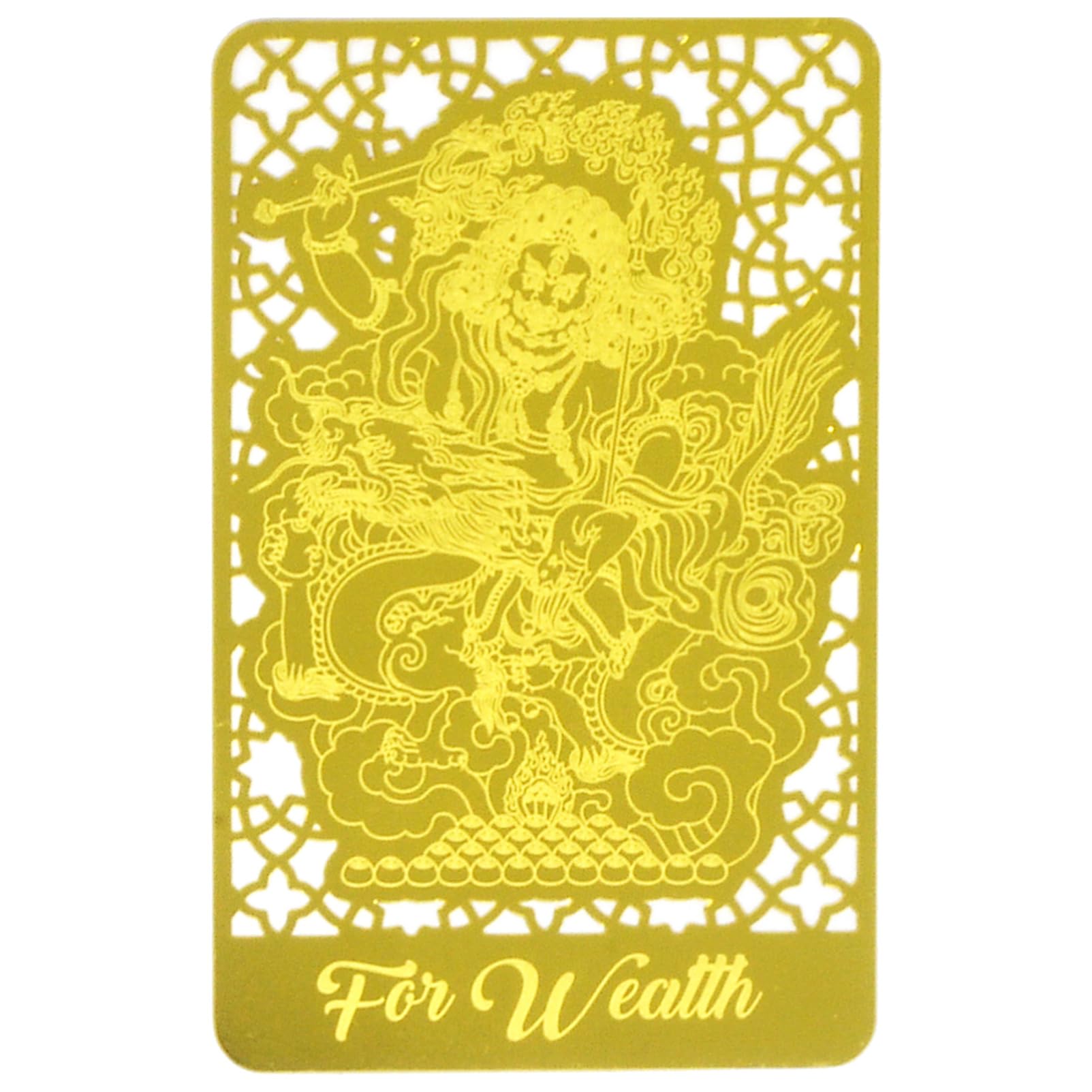 Wealth Talisman Gold Card China Feng Shui Art Gold Card Wealth Good Luck Prosperity Gold Card New Year Party Gift (Gold)
