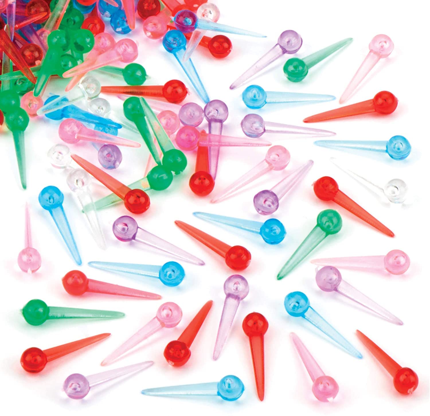 Craftplay Plastic Sequin Art pins | Bag of 500 Multi Coloured pins