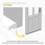 HomeSecure uPVC Door Weather Bar White 870mm Peel & Stick Rain Deflector view 2