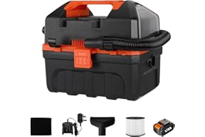 LIGO 20V Cordless Shop Vacuum, 2.64 Gallon, Portable, Wet/Dry, Handheld, with Blowing Function- Includes 4.0 Ah Battery, HEPA, Foam Filters and Charger(Upgrade)