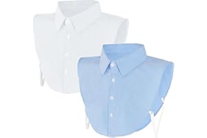 Haakong 2 Pcs Faux False Collar Half Shirts Detachable Dickey Collar for Women