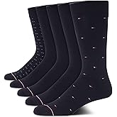 Tommy Hilfiger Mens Dress Socks - 5 Pack Lightweight Patterned Everyday Long Work Socks for Men for Casual & Formal Wear
