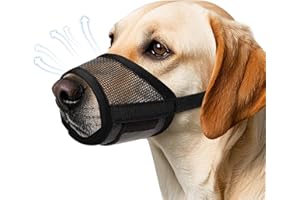 GREMCADA Dog Muzzle, Soft Air Mesh Muzzle for Small, Medium & Large Dogs, Anti-Biting, Barking, Chewing, Breathable, Drinkable, Adjustable Loop, Suitable for German Shepherd, Husky, Labrador Retriever-Black,L