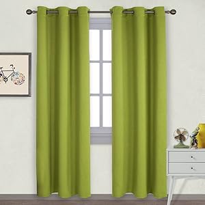 NICETOWN Window Treatment Thermal Insulated Solid Grommet Blackout Curtains/Drapes for Bedroom (2-Pack,42 by 84 Long, Fresh Green)