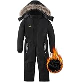 AFILOK Kid's Winter Overalls Ski Suits Boy's and Girl's Waterproof Snowboard Jumpsuits One Piece Snowsuit Jackets Coats