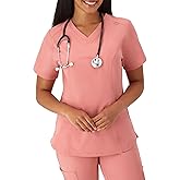 Hanes Womens Scrubs Healthcare Top with V-Neckline, Moisture-Wicking Stretch Scrub Shirts