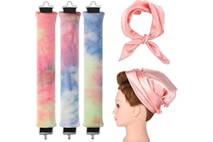 3 Pack Heatless Curls No Heat Curling Rod with Silk Scarf, Velvet Hair Curlers to Sleep in Overnight Curls with Hook Blowout 