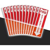 T&amp;R Metal Fire Extinguisher Sign - 12 Pack - 12"x4" .040 Rust Free Heavy Aluminum, Reflective, Waterproof, Weatherproof and Fade Resistant, 2 pre-drilled holes, Easy to Install Indoors and Outdoors