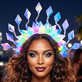 Zoestar Sparkly Light Up Headband Glow Party Hair Accessories for Women