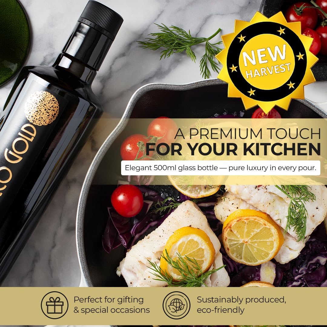 Morocco Gold Extra natives Olivenöl der neuen Ernte Frühe Ernte – kaltgepresst – reich an Polyphenol 652 mg/kg – EVOO – Neue Ernte – Rein und natürlich. 500 ml 5
