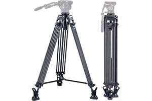 Cayer Carbon Fiber Tripod Leg only, 68 inch 2-Stage Heavy Duty Carbon Fiber Tripod Legs with 75mm Bowl, Mid-Level Spreader for DSLR, Camcorder, Cameras