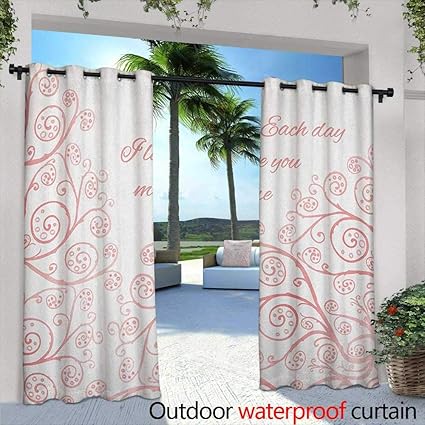 Amazon Com I Love You More Grommet Outdoor Curtains Doodle Style